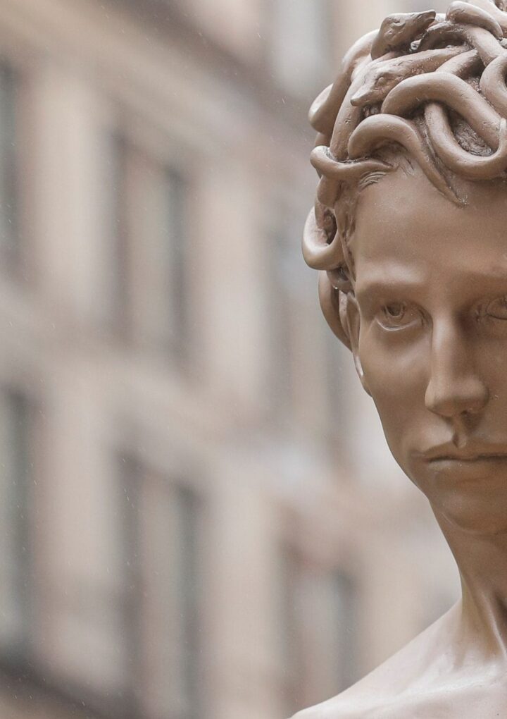 An unusual statue of the Gorgon Medusa was installed in New York
