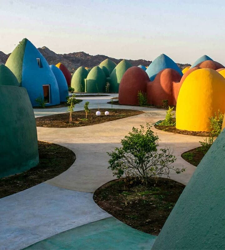 Colorful futuristic village built in Iran