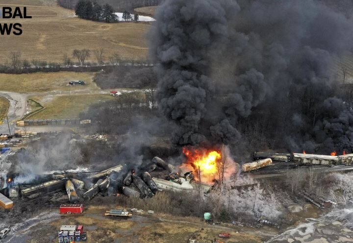 A Freight Train Carrying Hazardous Substances Derailed in the U.S.